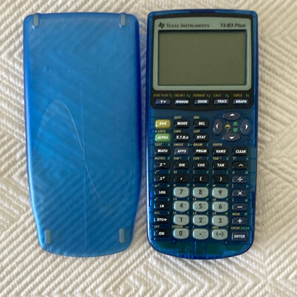 Texas Instruments TI-83 Plus Graphing Calculator in Blue